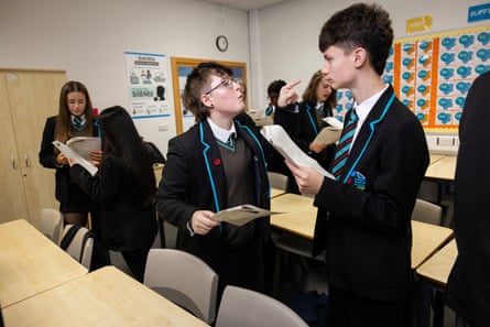 Pupils at Ormiston Bushfield academy read Shakespeare