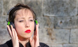 woman listening to music