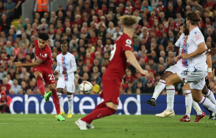 Liverpool's Luis Diaz scores after beating five players.