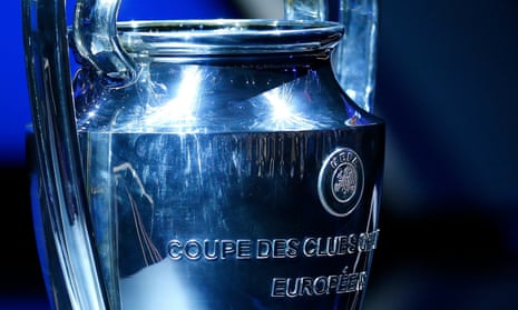The Champions League trophy that all the teams are chasing.
