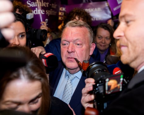 Lars Løkke Rasmussen, Denmark's foreign minister and chair of the Moderates arrives at his election party celebration in Copenhagen, Denmark.