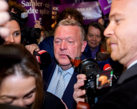 Lars Løkke Rasmussen, Denmark’s Foreign Minister and Chairman of the Moderates arrives at his election party celebration in Copenhagen, Denmark.
