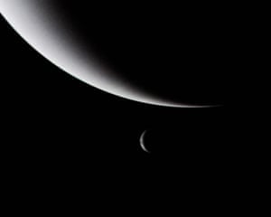 Crescents of Neptune and Triton