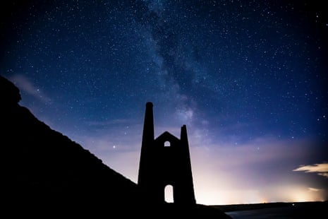 Stars over an old tin mine in St Agnes, Cornwall.