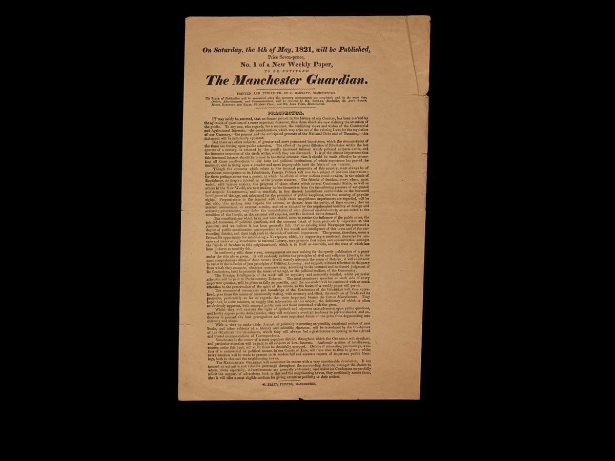 In The Wake Of Peterloo The Manchester Guardian Prospectus 11 The Guardian The Guardian