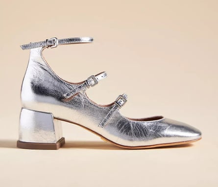 Silver triple Strap Mary Jane shoe