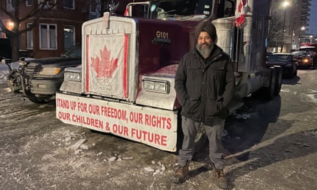 Gurtek Singh, a trucker at the Ottawa protest.