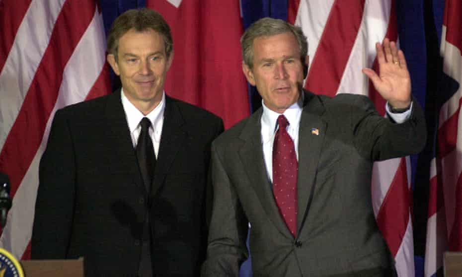 Tony Blair and George W Bush in Texas, 6 April, 2002.