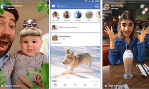 Stills from Facebook’s promo video for Stories.