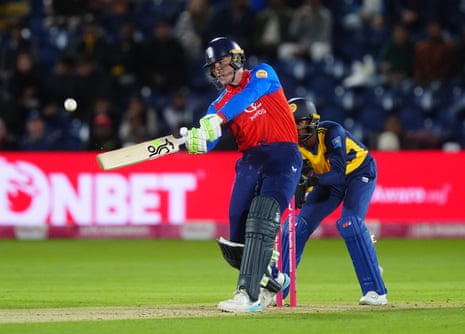 Tom Banton hits one of his four sixes during EnglandâÂÂs six-wicket win against Sri Lanka at Sophia Gardens, Cardiff.
