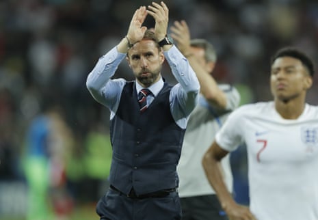Gareth Southgate applauds the England fans.