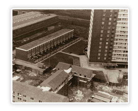 Old aerial photo of the Carpenters estate