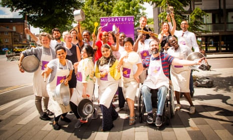 The Migrateful charity team, including staff and chefs, in London.