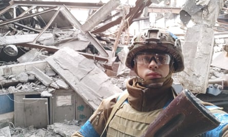 Oleksandr Ivantsov in the ruins of Azovstal.
