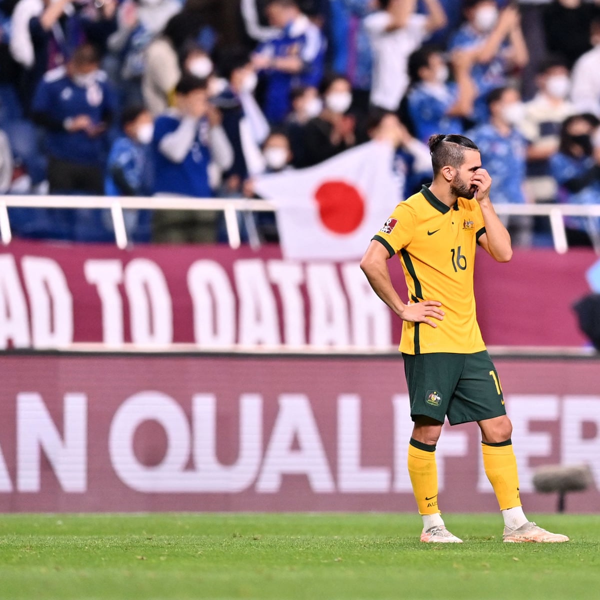 Socceroos Hit First Bump On Road To Qatar After Record Winning Streak Ended By Japan World Cup 22 Qualifiers The Guardian Socceroos Hit First Bump On Road To Qatar After Record Winning Streak Ended By Japan World Cup 22 Qualifiers The Guardian