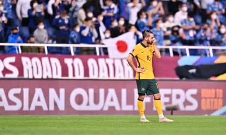 Australia's Aziz Behich scored an own goal as Japan ran out 2-1 winners in the World Cup qualifier in Saitama.