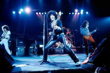 Phil Lynott performs with Thin Lizzy