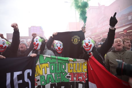 Manchester United fans protest against the club’s owners.