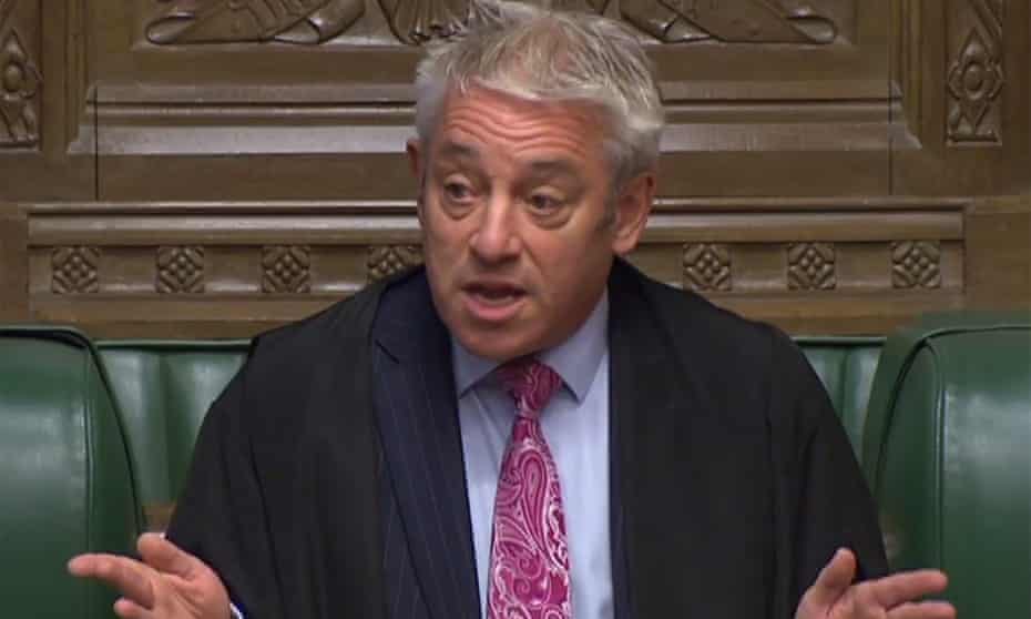 John Bercow making a statement in the Commons in 2019.
