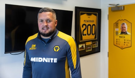 The Wolves head coach, Dan McNamara, in his new office at the Sir Jack Haywood training ground