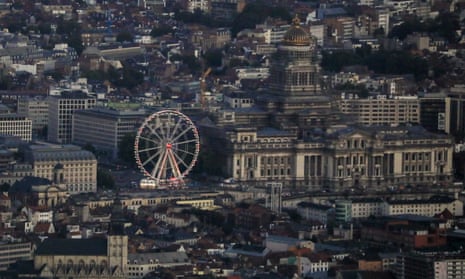 An aerial view of Brussels city centre