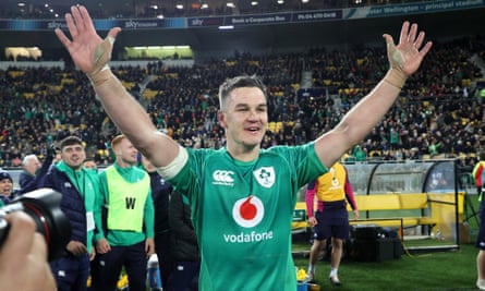 Johnny Sexton celebrates Ireland’s win in Wellington