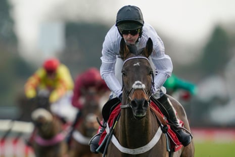 Nico de Boinville riding Constitution Hill easily win The Ladbrokes Christmas Hurdle.