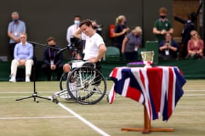 Gordon Reid is interviewed after losing to Joachim Gerard in the Men’s Wheelchair Singles final.