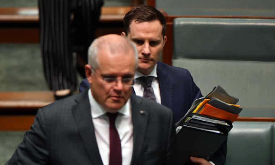 Australian prime minister Scott Morrison and immigration minister Alex Hawke