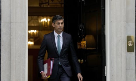 Rishi Sunak leaves 10 Downing Street.