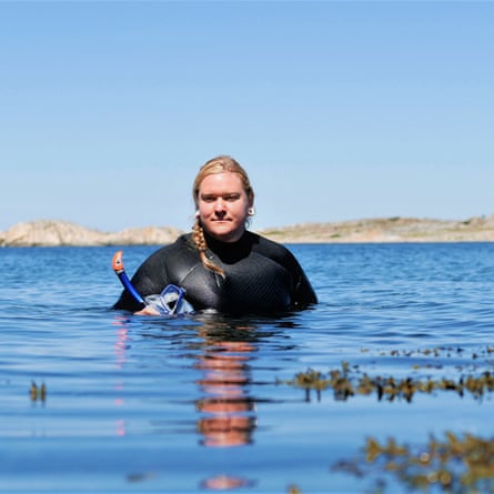 Seaweed ecologist Dr Sophie Steinhagen at work in the Koster archipelago.
