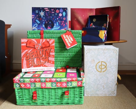 A group shot of the beauty Advent calendars