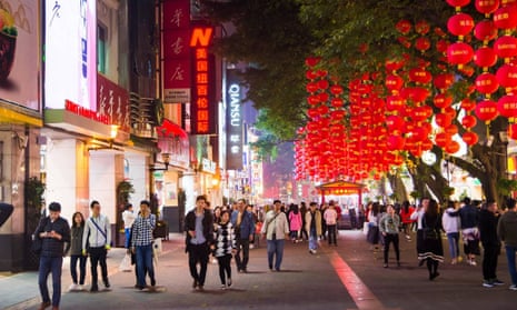 Pedestrian Street, Guangzhou, decorated for Spring festival