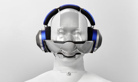 Dyson Zone air purifying headphones pictured on a dummy test head