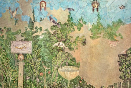 Fresco of a garden scene excavated from Pompeii’s House of the Golden Bracelet in 1975
