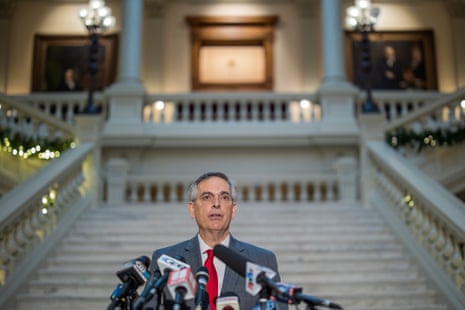 Brad Raffensperger, Georgia’s secretary of state, in Atlanta on 7 December.