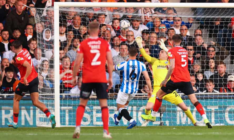 Luton v Huddersfield: Championship playoff semi-final, first leg – live! | Championship 3 Sonny Bradley puts Luton Town back on level terms.
