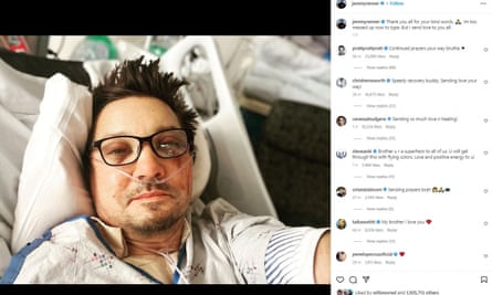 Fellow Marvel actors wish Renner a speedy recovery.