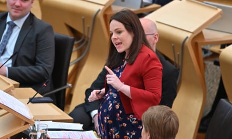 Kate Forbes delivers a ministerial statement in the Scottish parliament