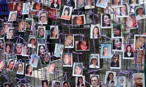 A photo exhibition of murdered women staged as a protest against violence towards women in Ankara, March 2015.