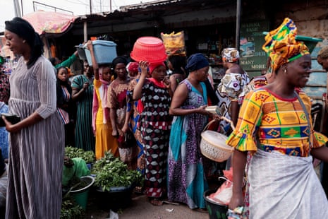 Women at a street market