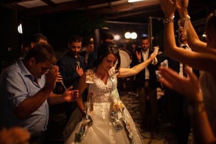 Fotini performing a traditional dance at her wedding party
