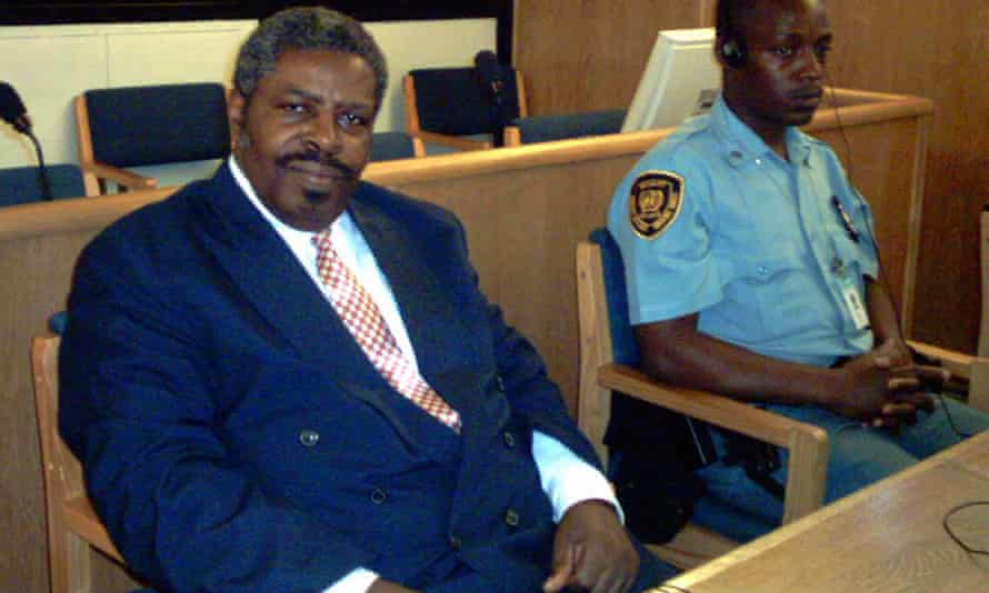 Rwanda: blood on their hands – archive, 1994 | Rwanda 3 Eliezer Niyitegeka former minister of information in Rwanda sits next to the UN security officer at the 21 April 2004 International Court tribunal for Rwanda (ICTR) in Arusha.