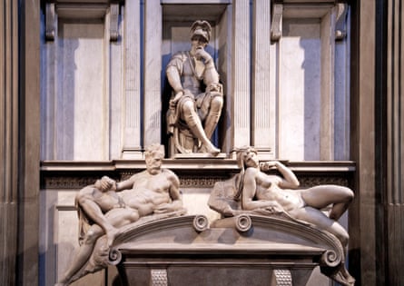 Marble sculpture by Michelangelo Buonarroti at the Medici Chapel