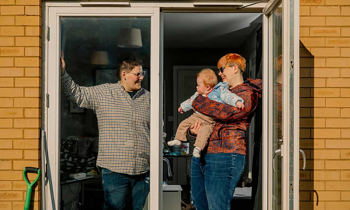 Lora Betteridge (right) at home with Rachel and their son.