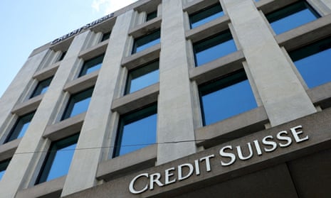 A logo is pictured on the Credit Suisse bank in Geneva, Switzerland
