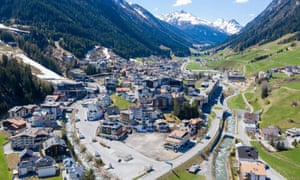 An aerial view of the village of Ischgl, a tourism hotspot.