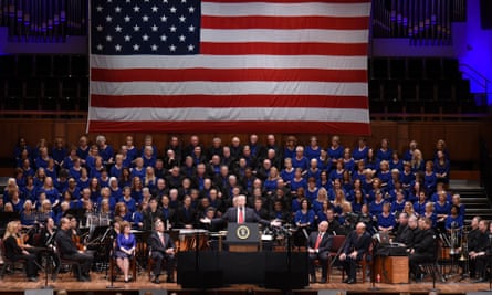 A choir performed The Battle Hymn of the Republic at the Trump rally.