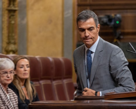 Prime minister Pedro Sánchez attends the extraordinary plenary session of the Congress last week.