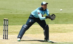James Bracey keeps wicket for England Lions on the Gold Coast in Australia during the tour in early 2019.